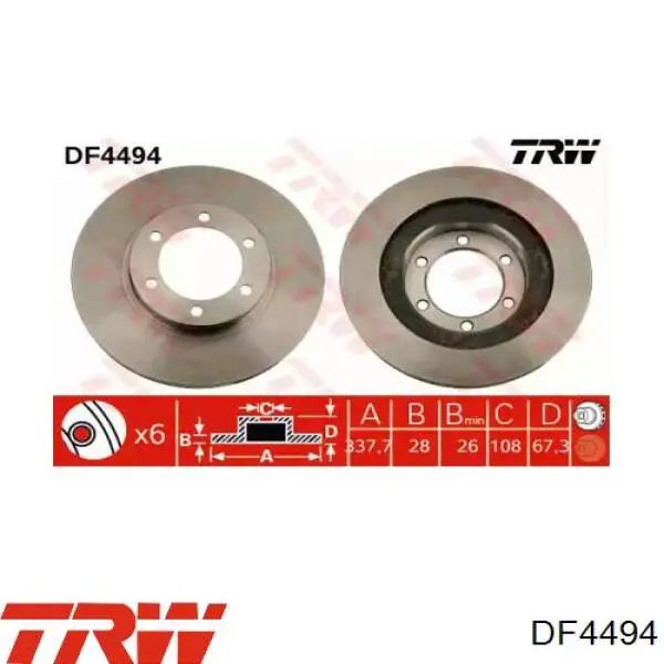 Comprar DF4494 TRW Freno de disco delantero