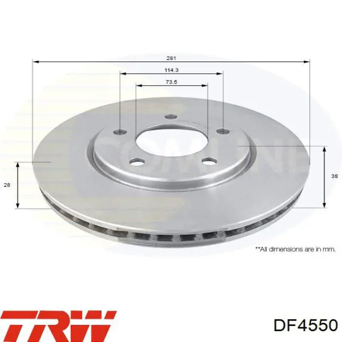 Disco de freno delantero TRW DF4550