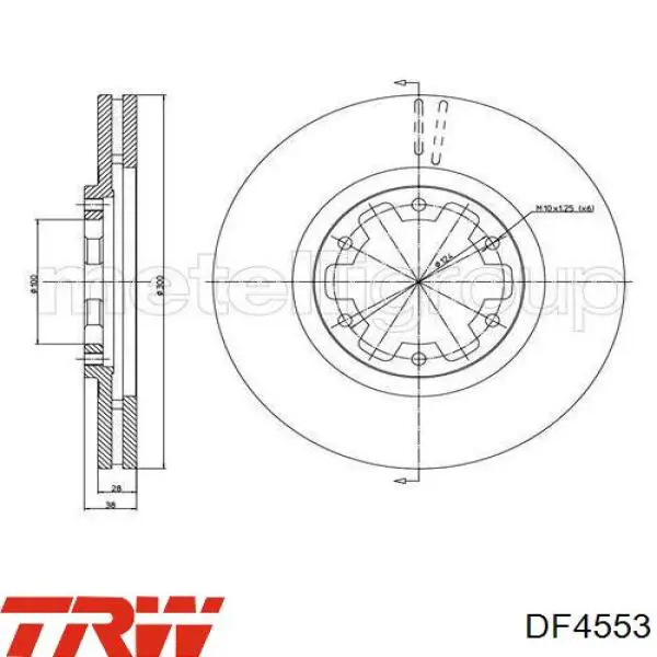 Disco de freno delantero TRW DF4553
