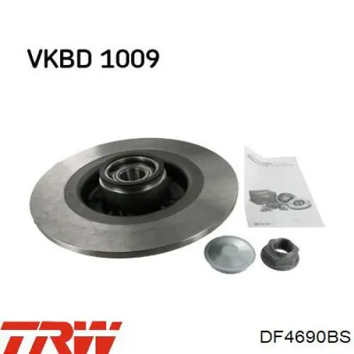 Disco de freno trasero DF4690BS TRW