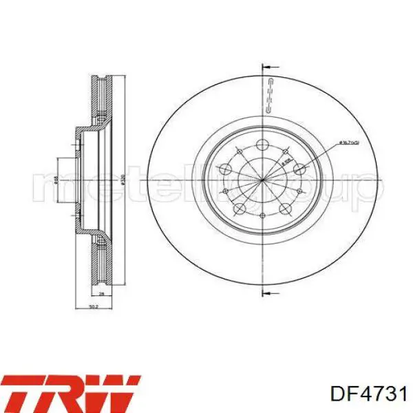 Frenos delanteros TRW DF4731 precio, desde 49,97 EUR