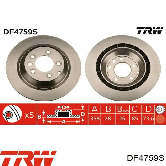 BDR248920 Open Parts disco de freno trasero