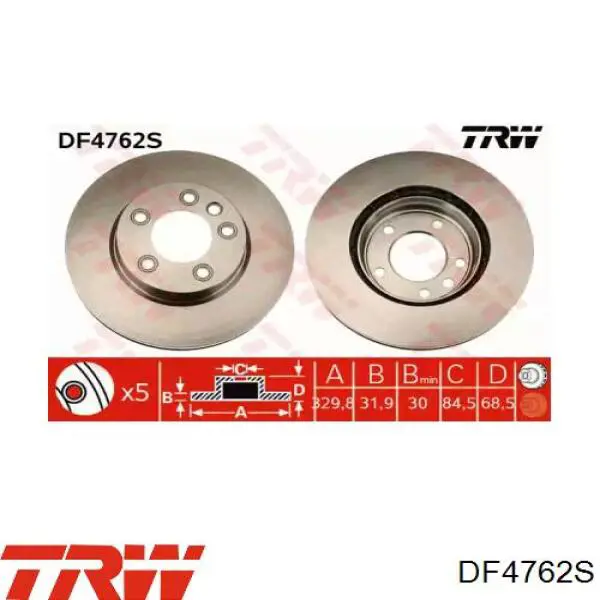 Frenos delanteros TRW DF4762S precio, desde 75,93 EUR