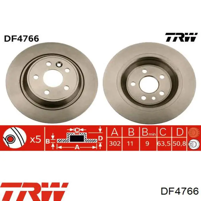 Disco de freno trasero Ford Mondeo 4 CA2