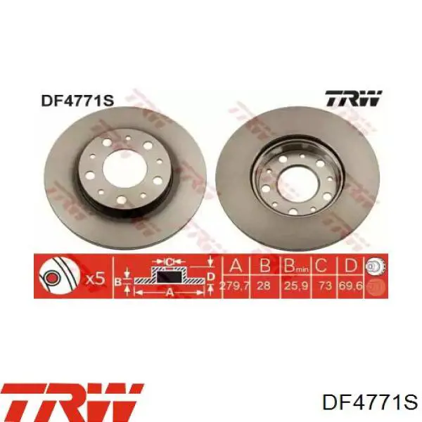 Comprar DF4771S TRW Freno de disco delantero