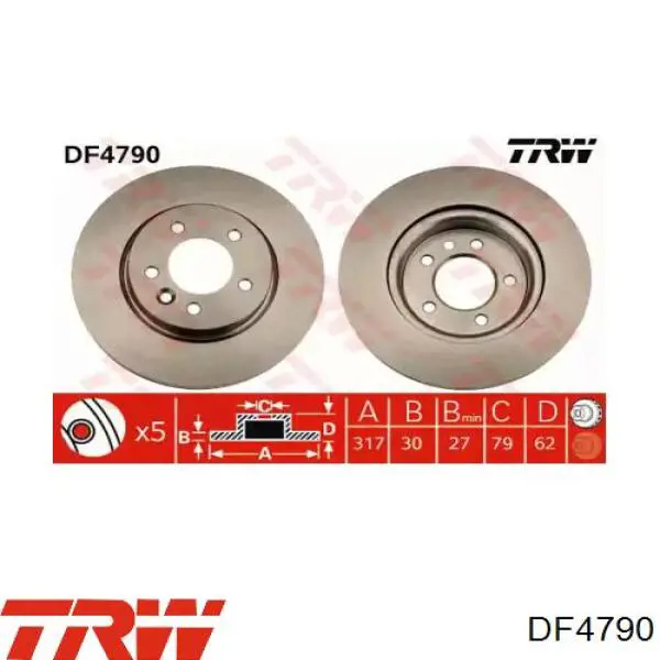 Disco de freno DF4790 TRW