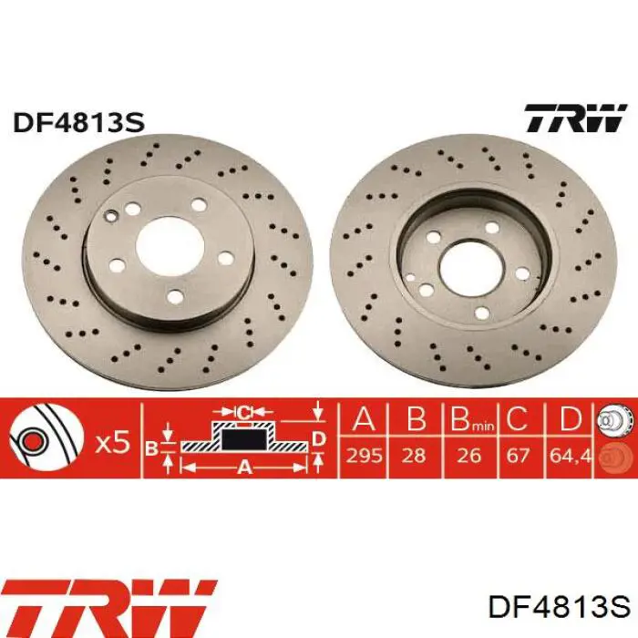 DF4813S TRW disco de freno delantero