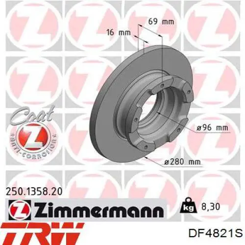 DF4821S TRW Freno de disco trasero