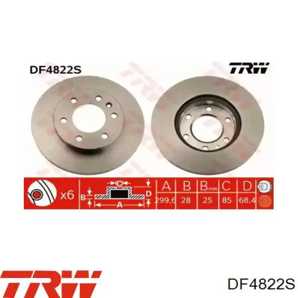Disco de freno delantero TRW DF4822S