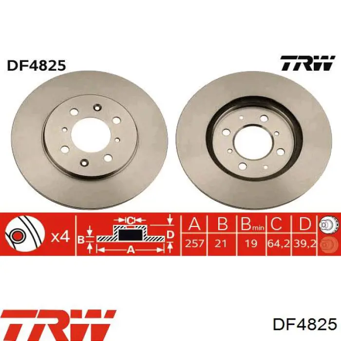 Comprar DF4825 TRW Freno de disco delantero