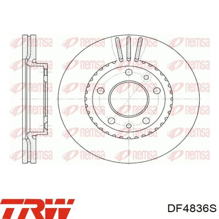 Disco de freno delantero TRW DF4836S