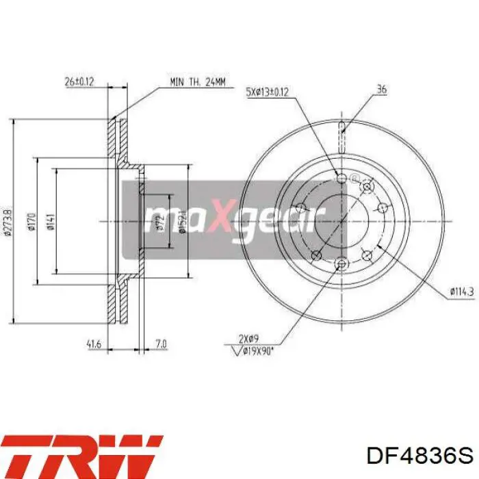 Comprar DF4836S TRW Freno de disco delantero