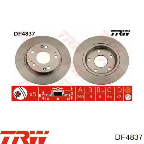 Frenos traseros TRW DF4837