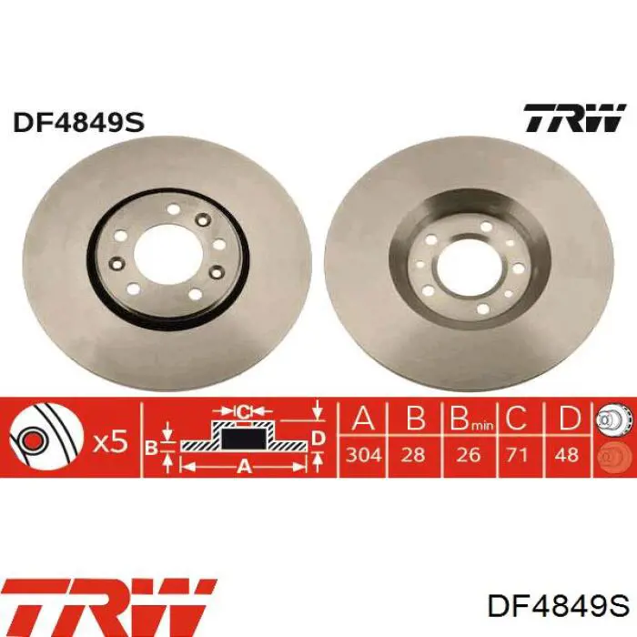 Comprar DF4849S TRW Freno de disco delantero