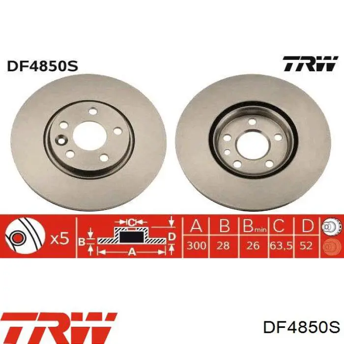 DF4850S TRW freno de disco delantero