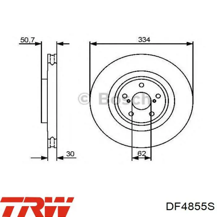 Disco de freno DF4855S TRW