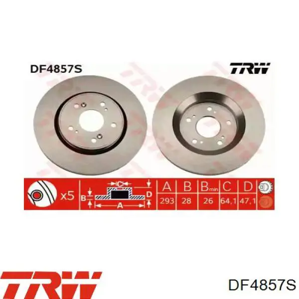 Disco de freno delantero TRW DF4857S