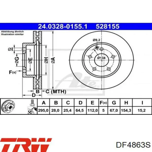 Disco de freno DF4863S TRW
