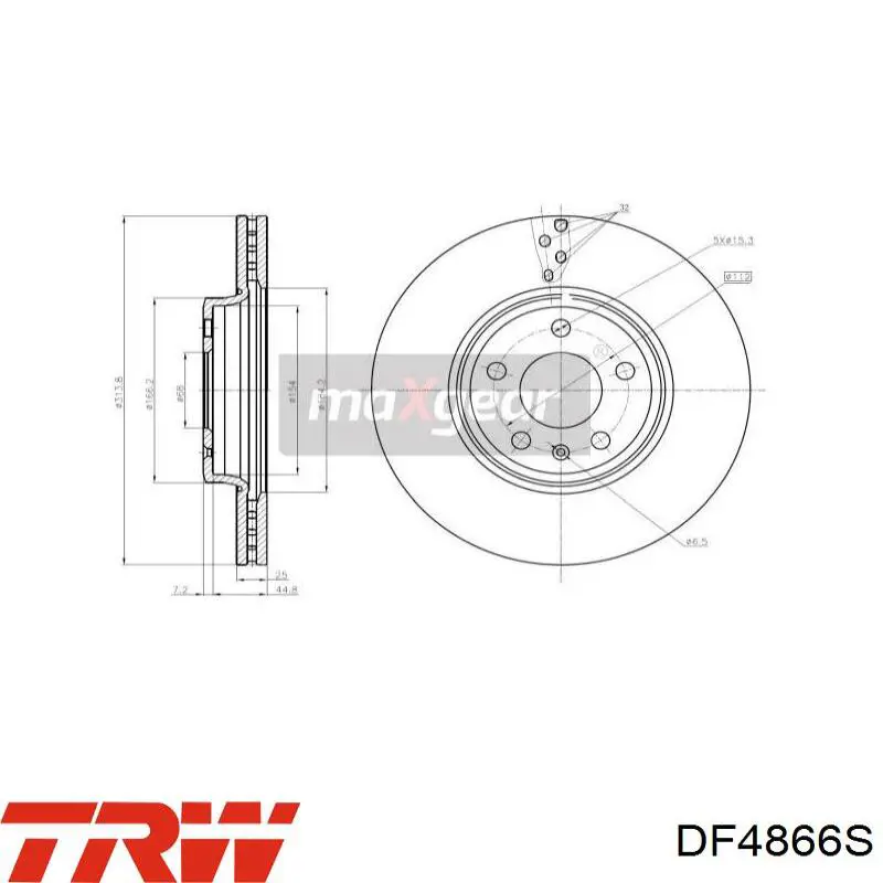 Disco de freno DF4866S TRW