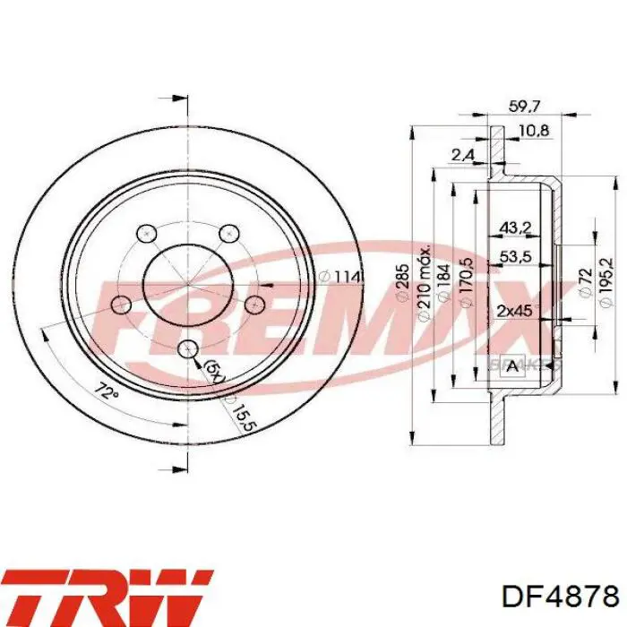 Disco de freno trasero DP995C Japan Parts