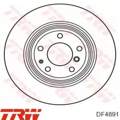 Disco de freno trasero DF4891 TRW