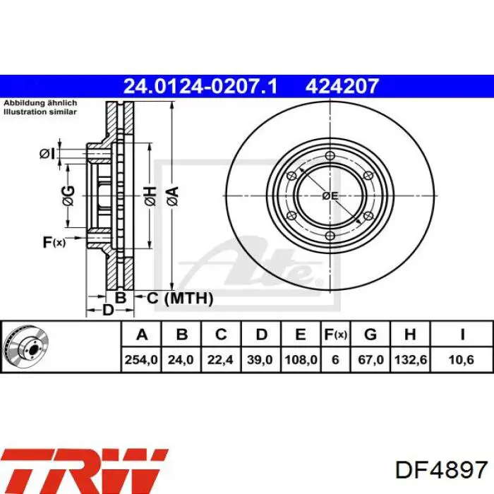 Comprar DF4897 TRW Freno de disco delantero