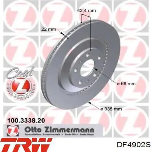 Comprar DF4902S TRW Disco de freno trasero