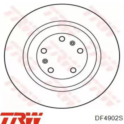 Disco de freno trasero DF4902S TRW