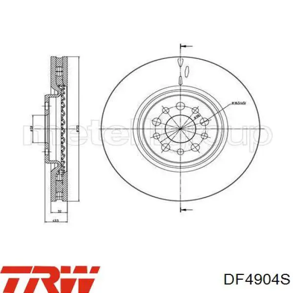 Disco de freno delantero TRW DF4904S
