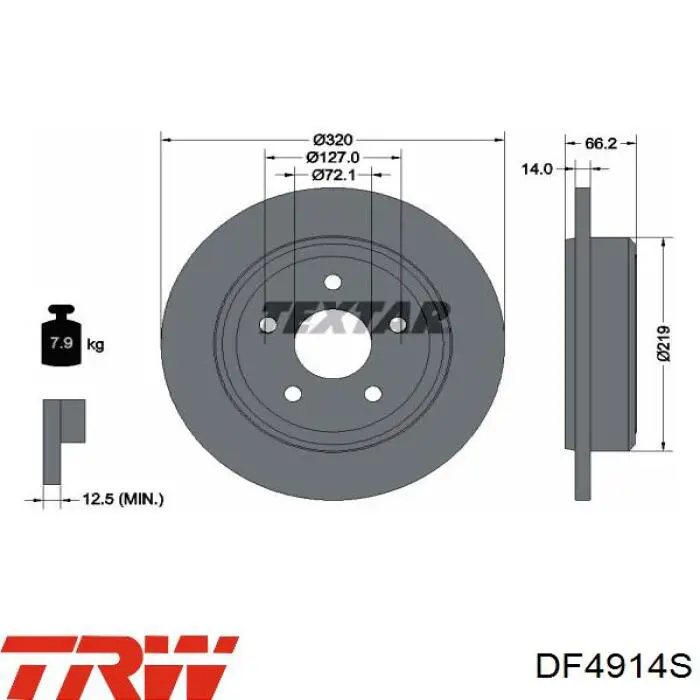 Frenos traseros TRW DF4914S