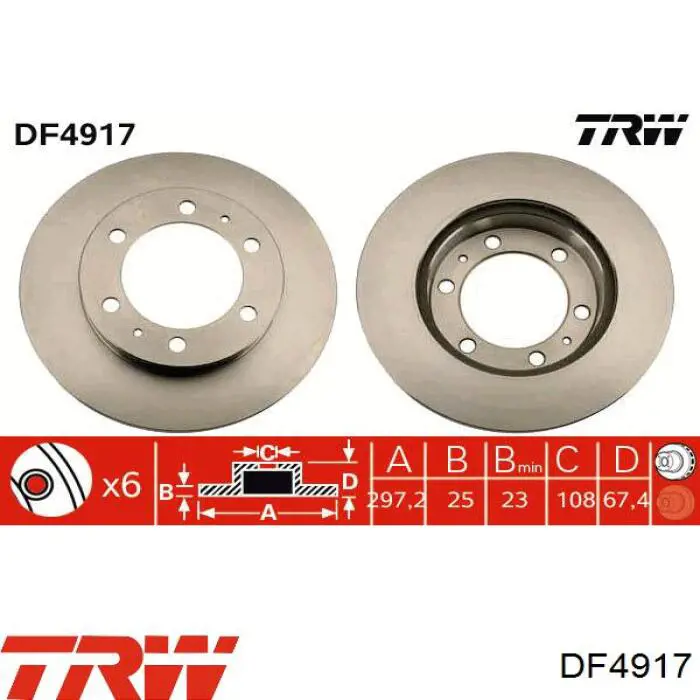 DF4917 TRW freno de disco delantero