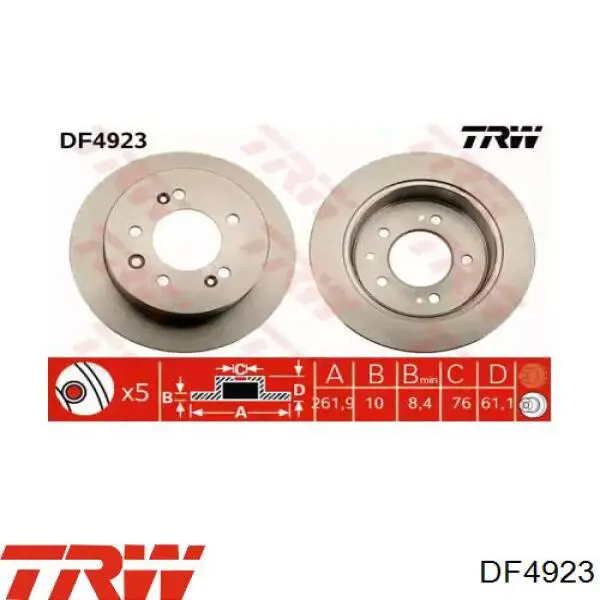 Comprar DF4923 TRW Disco de freno trasero
