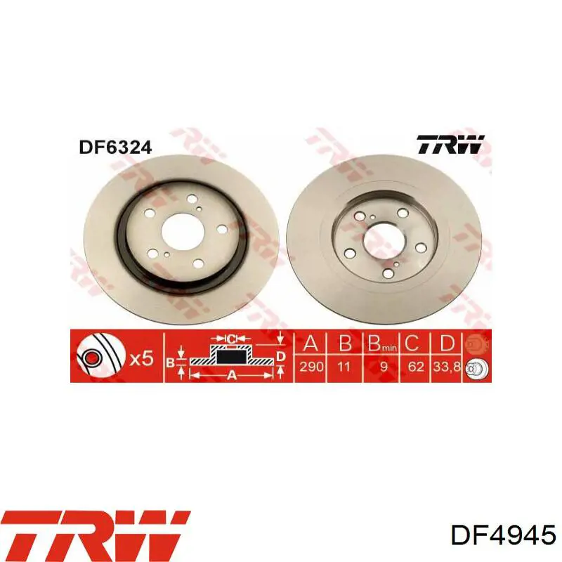 Frenos traseros TRW DF4945