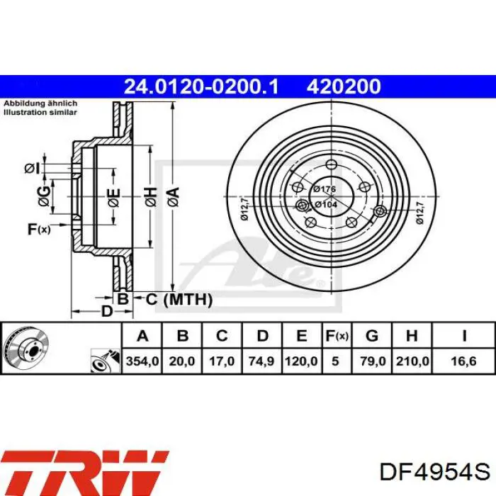 Frenos traseros TRW DF1427