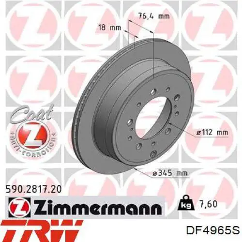 DP237C Japan Parts Freno de disco trasero