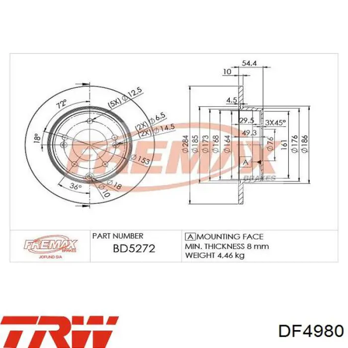 Frenos traseros TRW DF4980
