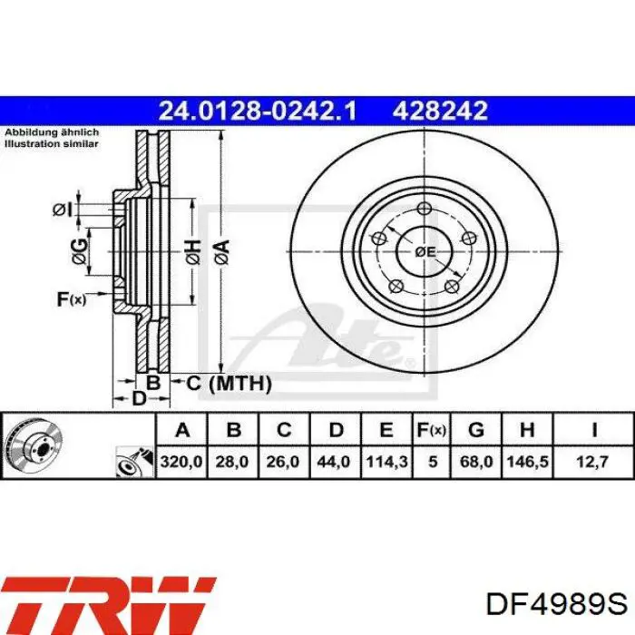 Comprar DF4989S TRW Freno de disco delantero