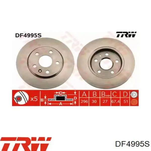 Frenos delanteros TRW DF4995S precio, desde 51,55 EUR
