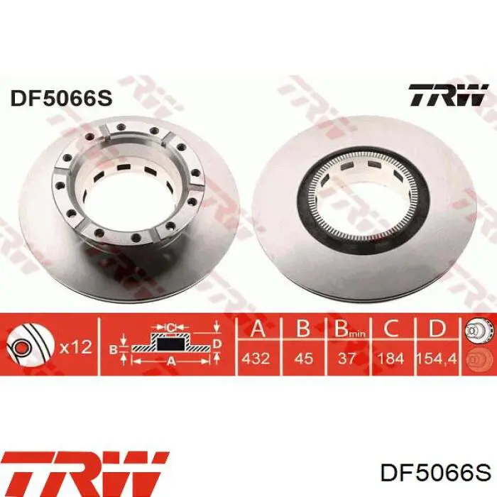 2995812 Market (OEM) disco de freno trasero