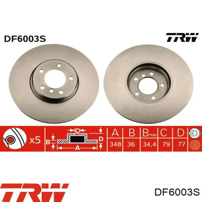 DF6003S TRW freno de disco delantero