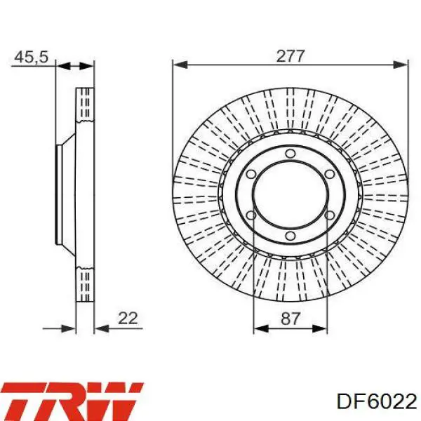 Comprar DF6022 TRW Freno de disco delantero