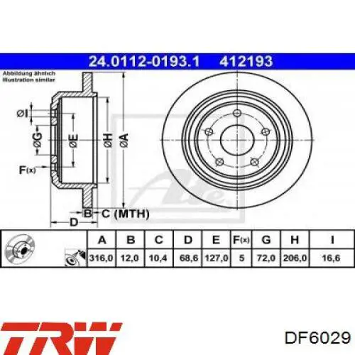 DP902C Japan Parts Freno de disco trasero