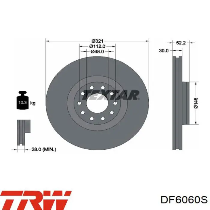 Disco de freno DF6060S TRW