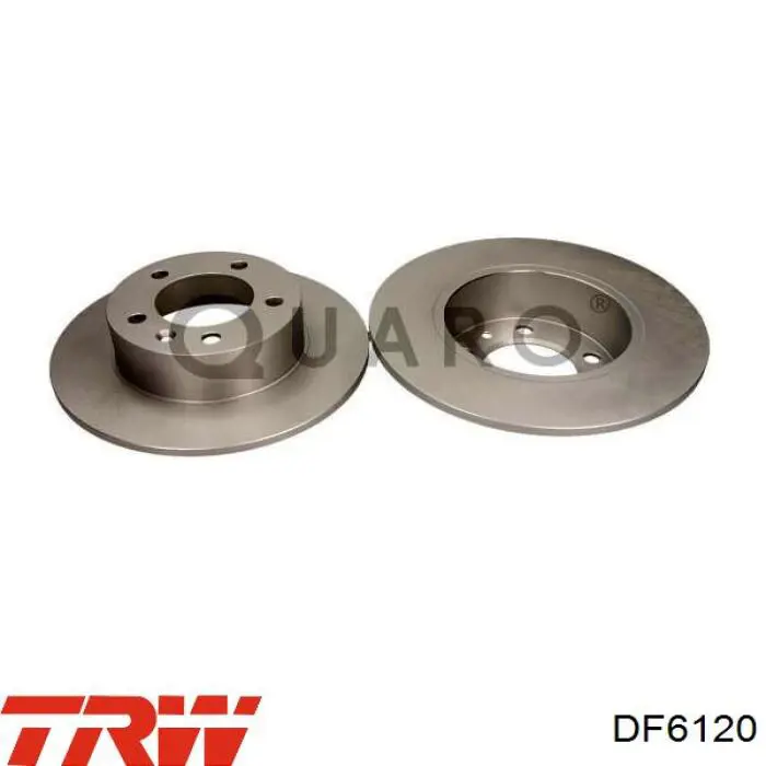 Disco de freno trasero DF6120 TRW