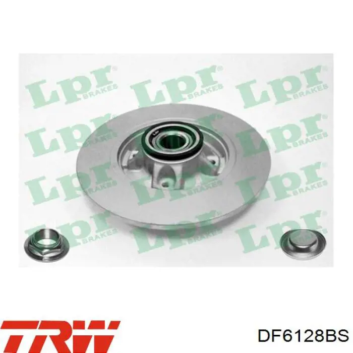 Disco de freno trasero DF6128BS TRW