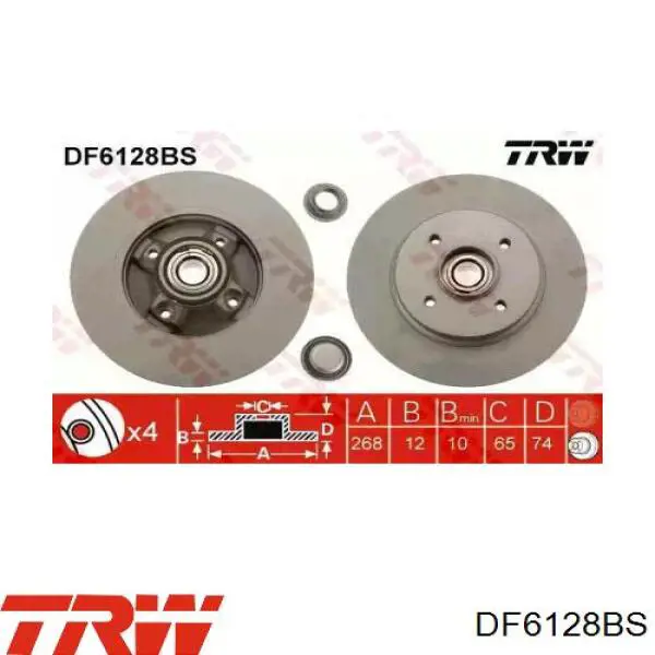 Frenos traseros TRW DF6128BS