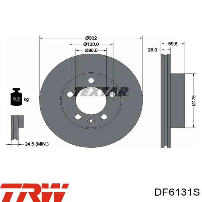 Frenos delanteros TRW DF6131S precio, desde 58,22 EUR
