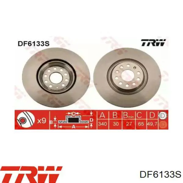 Comprar DF6133S TRW Freno de disco delantero