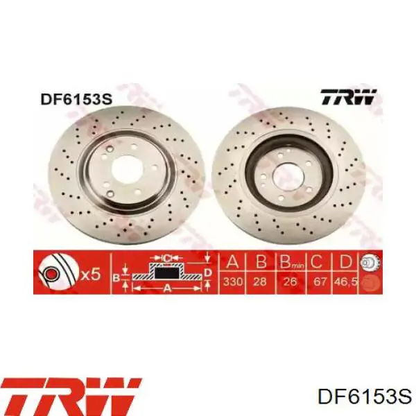 Comprar DF6153S TRW Freno de disco delantero