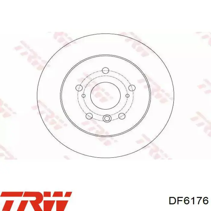 DF6176 TRW disco de freno trasero